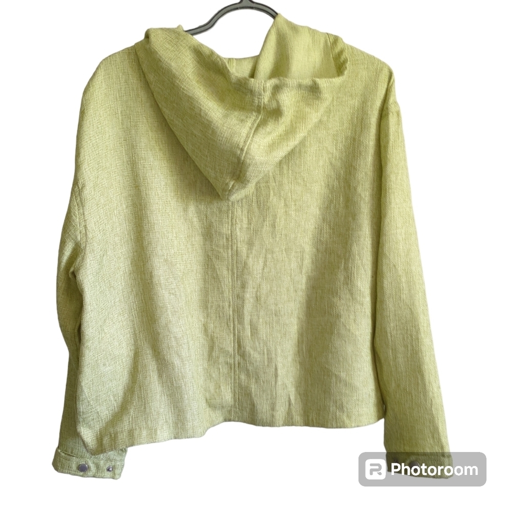 Avec Les Filles Hoodie Jacket Green/Yellow Knit Size XL - Picture 2 of 8